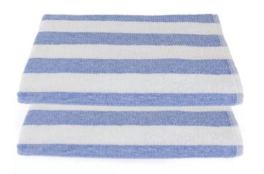 Set of 2 Blue Stripe Cabana Beach Towels Just $19.95!